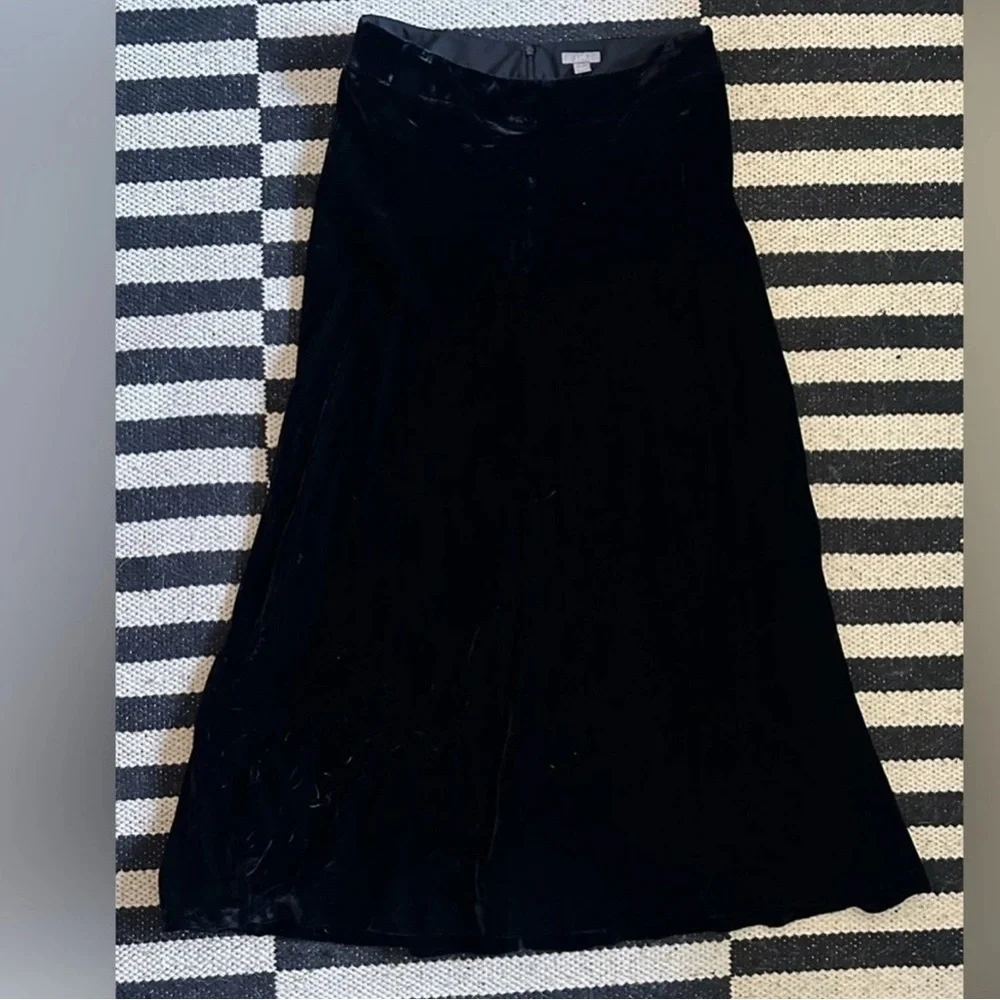 J Jill black velvet maxi skirt- back zip- 8